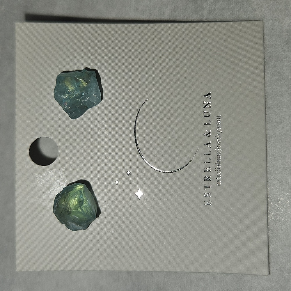 Estrella & Luna Blue and Gold Iridescent Earrings